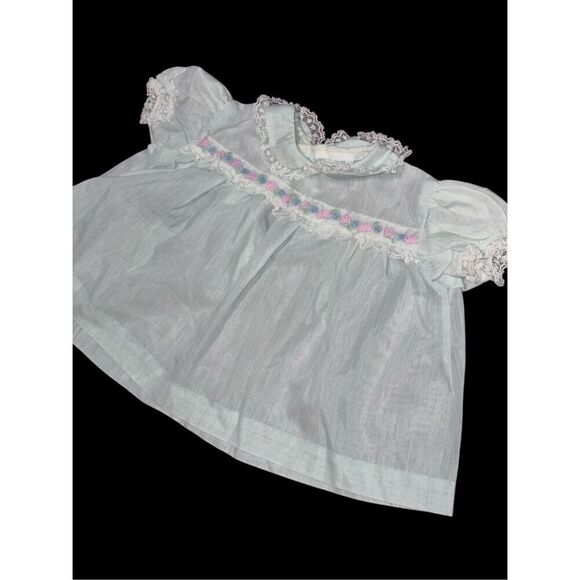 Vintage 2 piece Nannette Baby Dress, pink flowy, with cute Diaper Cover Bloom 9- - Picture 2 of 10